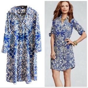 Cabi Blue Jewel Shirt Dress